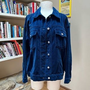 Leon Max Blue Sueded Cotton Denim Jacket